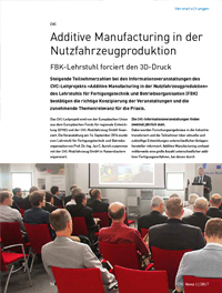 CVC-Fachtagungen: Additive Manufacturing in der Nutzfahrzeugproduktion