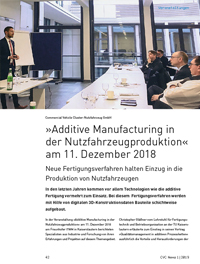 CVC-Fachtagungen: Additive Manufacturing in der Nutzfahrzeugproduktion